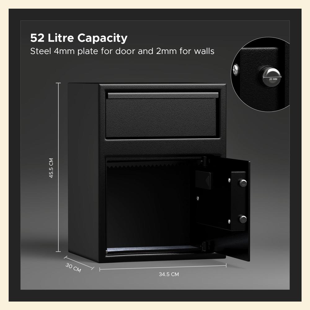 Lifelong LLHSD20 Digital Safe Locker for Home & Jewellery 52 L | Strong Steel Construction | Drop Slot with Anti-Fishing Design
