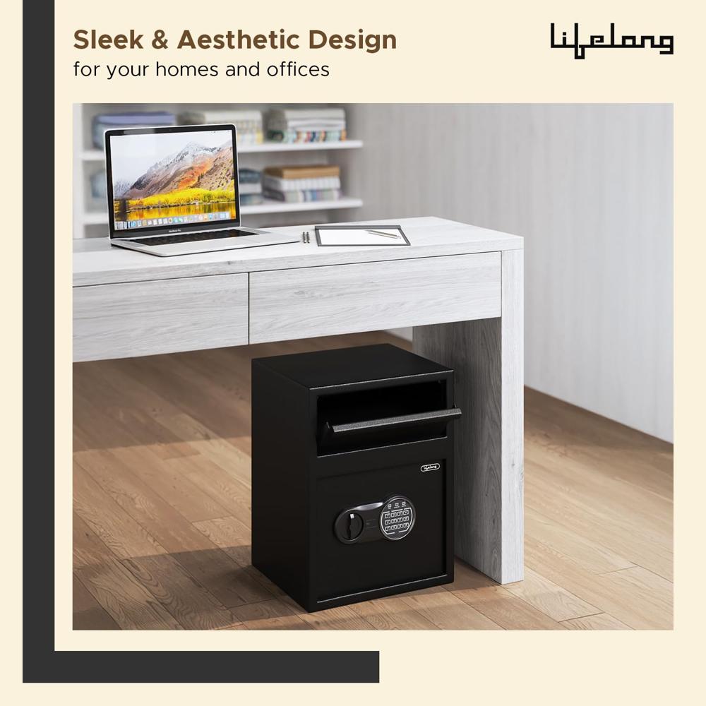 Lifelong LLHSD20 Digital Safe Locker for Home & Jewellery 52 L | Strong Steel Construction | Drop Slot with Anti-Fishing Design