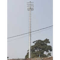 Stadium Mast Pole - Hot Dip Galvanized Steel, 12-45 Meters, Metallic Gray | Wind Resistant, Easy Maintenance, Led/metal Halide/sodium Compatible