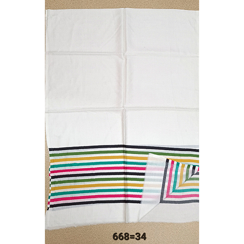 Merino Wool Multi Stripes Border Stoles
