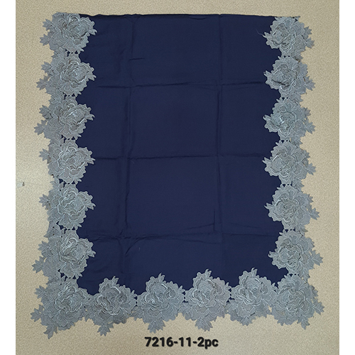 Merino Wool 4 Side Rose Lace Work Border Stoles