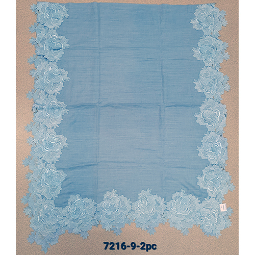 Merino Wool 4 Side Rose Lace Work Border Stoles