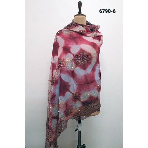 Merino Wool Lace And Pearl Work Stoles