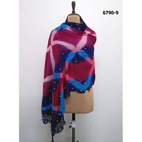 Merino Wool Lace And Pearl Work Stoles