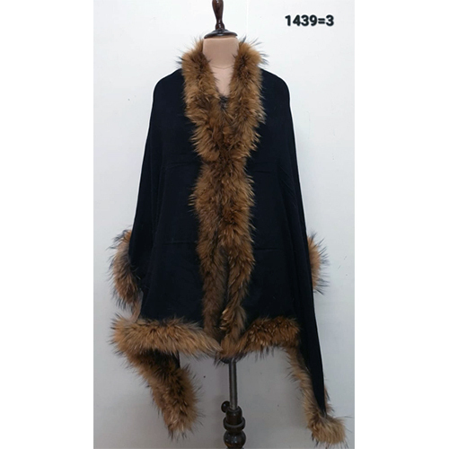Merino Wool 4 Side Recycled Fur Stoles