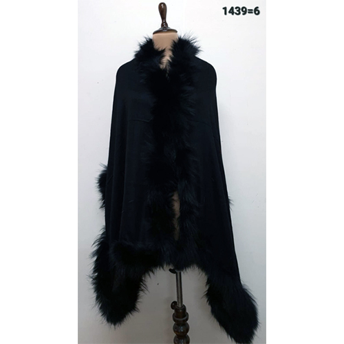 Merino Wool 4 Side Recycled Fur Stoles