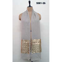 Silk Wool Sequin Work Stoles - Color: Multi-color (as Shown In Image: Combinations Including Pink