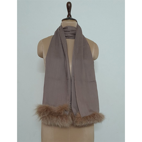 Merino Wool 2 Side Recycled Fur Trim Stoles