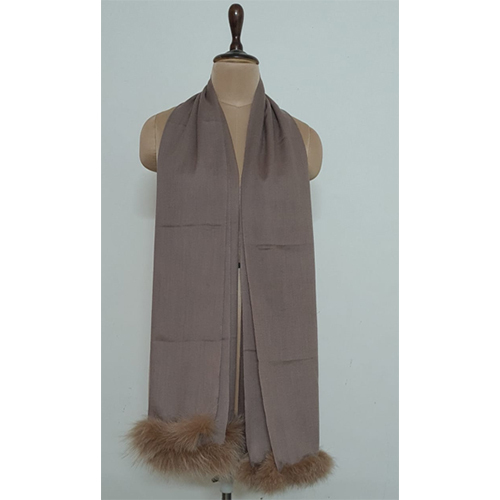 Merino Wool 2 Side Recycled Fur Trim Stoles