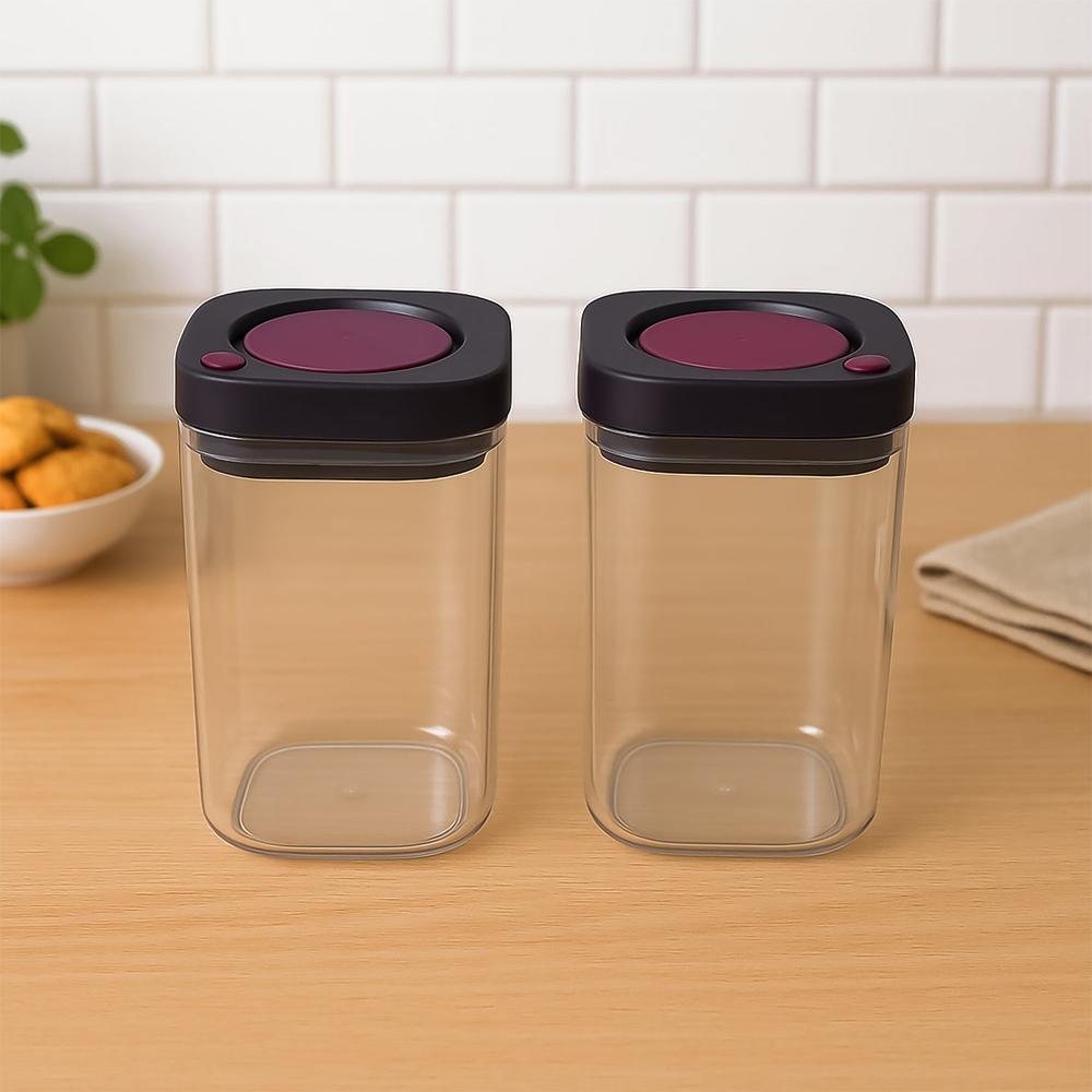 Supermom Airtight Kitchen Storage Containers (2 Pc Set / 1200Ml) - Color: Mix