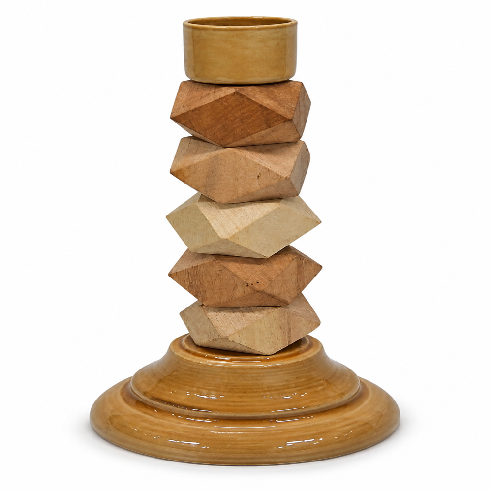 Wooden candle stand holder