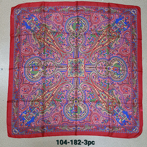 100% Silk Printed Square Scarves