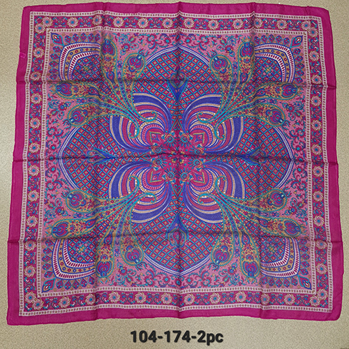 100% Silk Printed Square Scarves