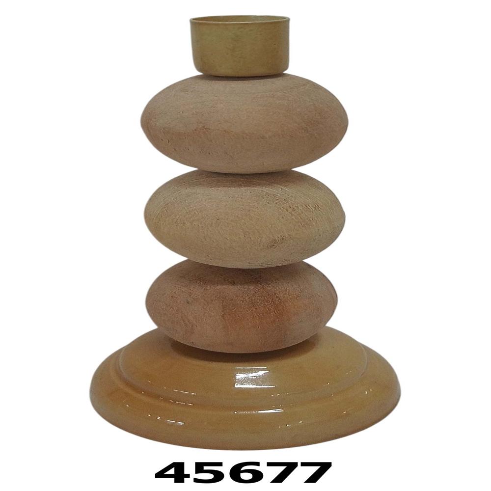 Wood candle standle holder