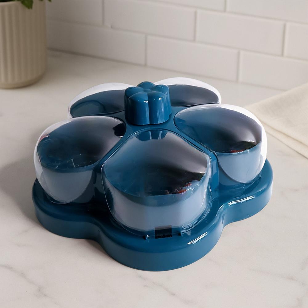 Supermom Lotus Shape Rotating Dry Fruit & Snack Organizer Box Compartments (1 Pc) - Color: Mix