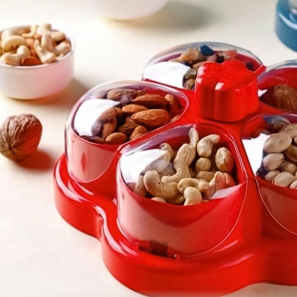 Supermom Lotus Shape Rotating Dry Fruit & Snack Organizer Box Compartments (1 Pc)