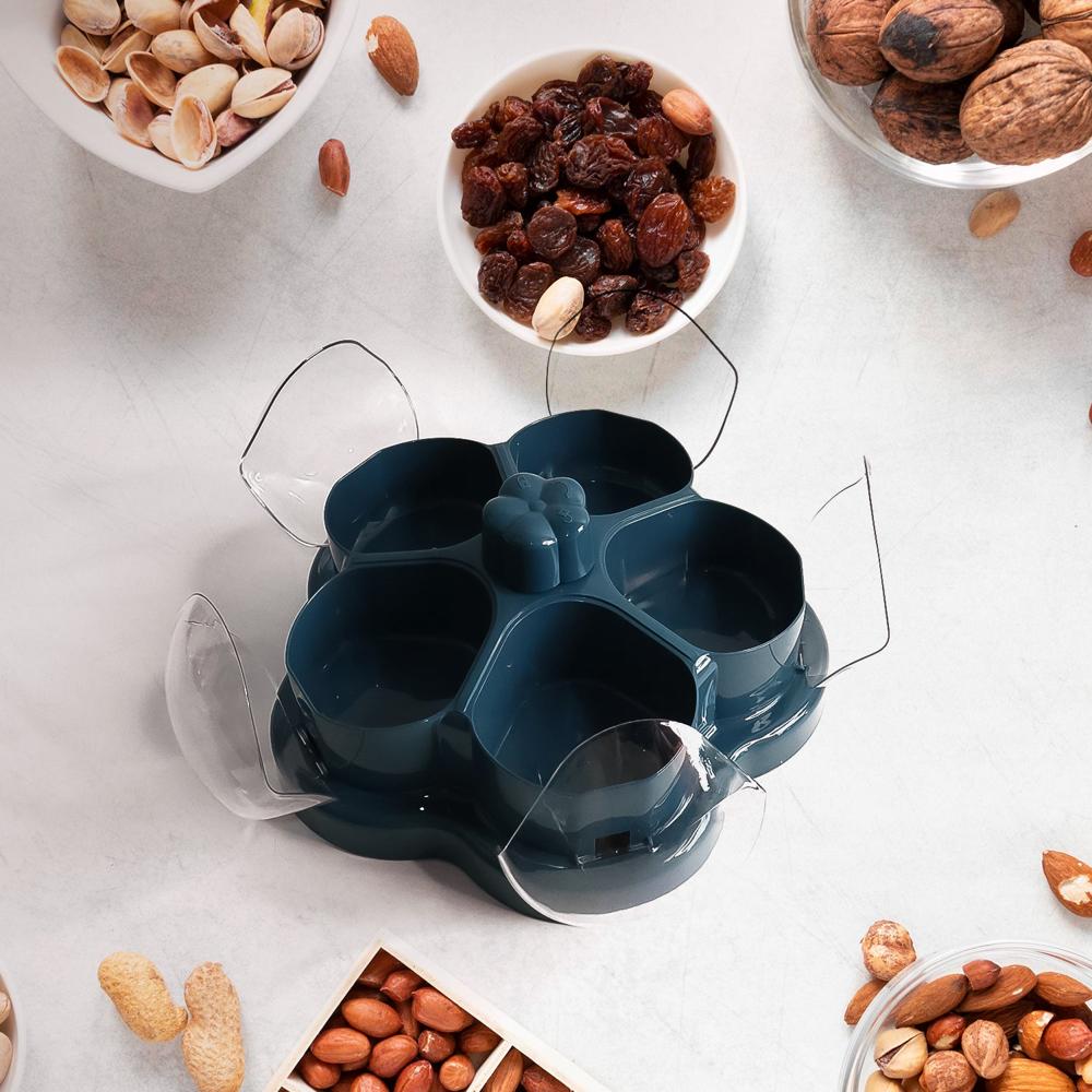 Supermom Lotus Shape Rotating Dry Fruit & Snack Organizer Box Compartments (1 Pc)