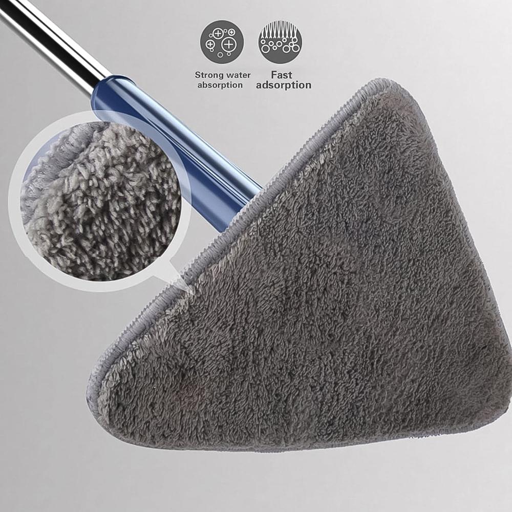 360 Rotatable Mop Triangle Mop with Long Handle (1 Pc / 113 Cm)