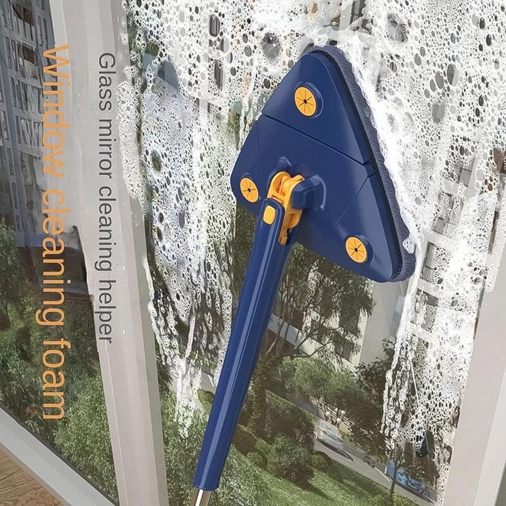 360 Rotatable Mop Triangle Mop with Long Handle (1 Pc / 113 Cm)