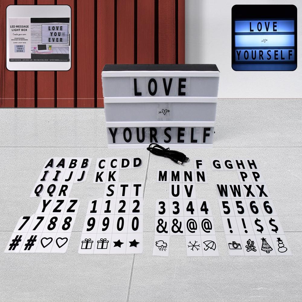 Black Mini A6 Magnetic Cinematic Light Box With 82 Characters And 10 Emojis (1 Set) - Color: Mix