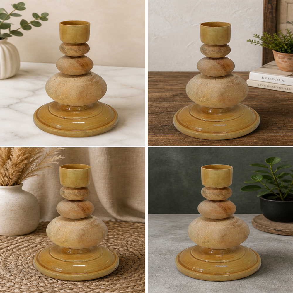 Wooden candle stand holder