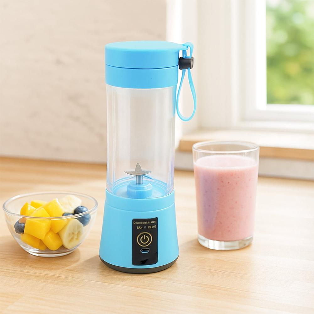 Multi-Purpose Portable Usb Electric Juicer 6-Blades, Protein Shaker, Blender Mixer Cup (380 Ml) - Color: Mix