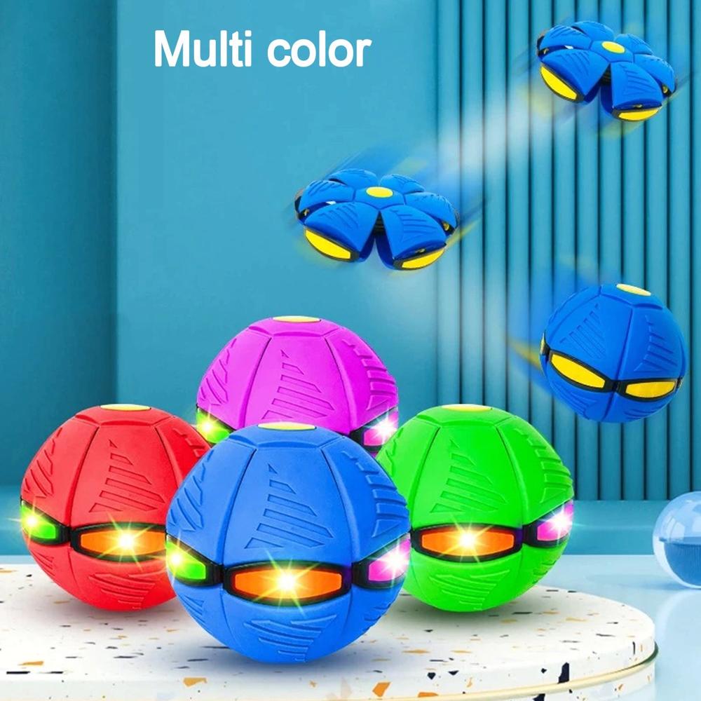 Football Flat Throw Disc - With 3 Led Light Flying Toys - Color: Mix