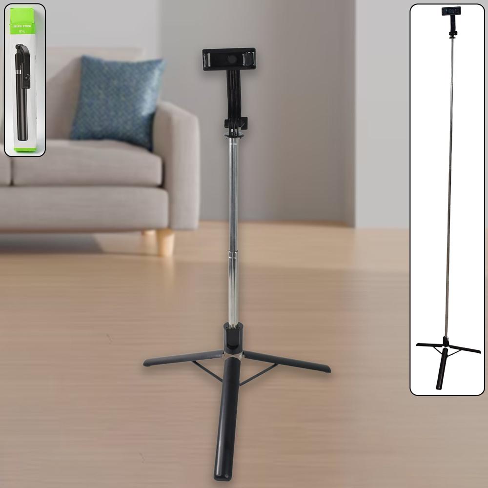 Selfie Stick With Tripod Stand (1 Pc / 160 Cm Long Approx) - Color: Mix