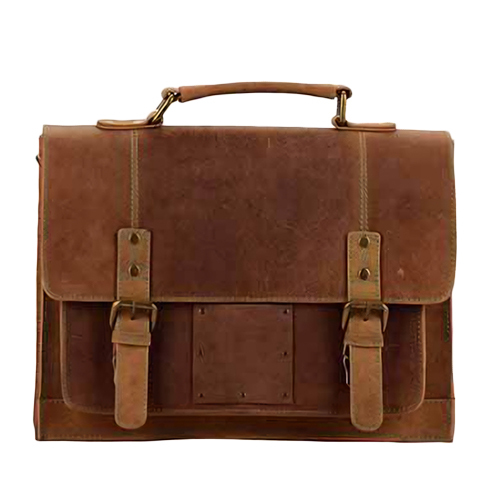 Leather Satchel Bag - Color: Black