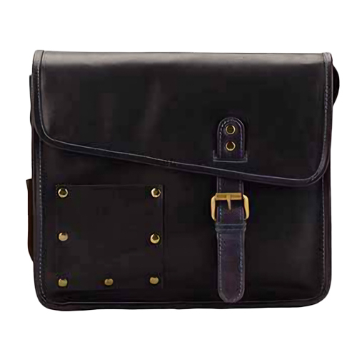 Leather Satchel Bag - Color: Black