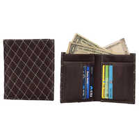 Mens Bifold Leather Wallet - Color: Black