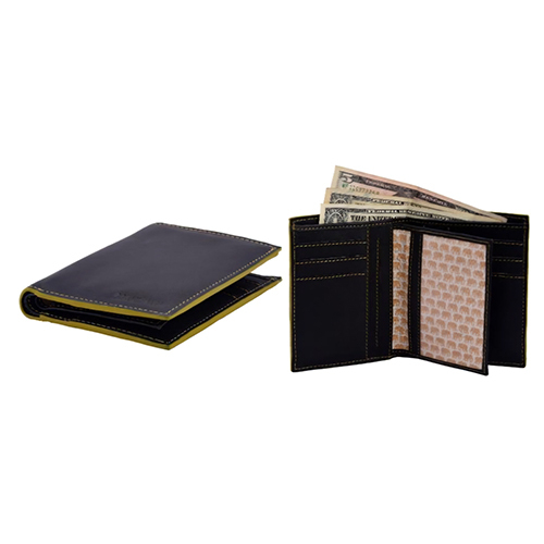 Mens Multiple Pocket Leather Wallet - Color: Dark Brown