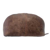 Leather Brown Dopp Kit - Pattern: Solid