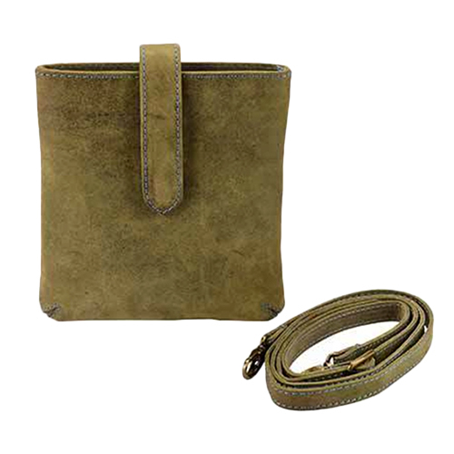 Leather Shoulder Sling Bag - Color: Black