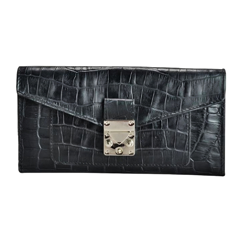 Classic Ladies Leather Wallet - Color: Multi-Color (Primarily Red With Brown And Beige Accents)