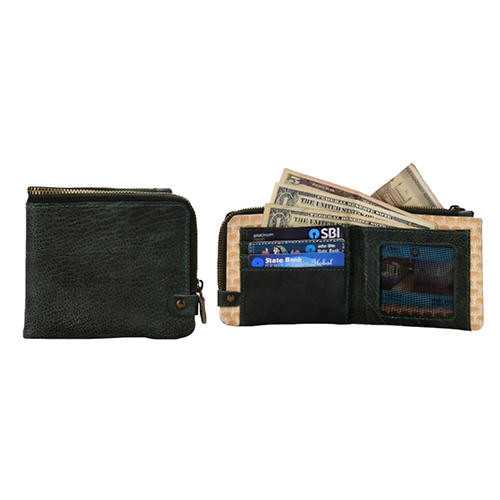 Quilted Ladies Leather Wallet - Color: Brown