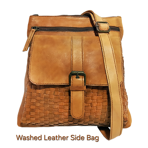 DB-WALB3 Washed Leather Side Bag