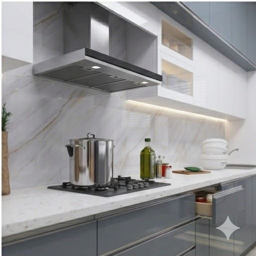 L Shaped Modular Kitchen