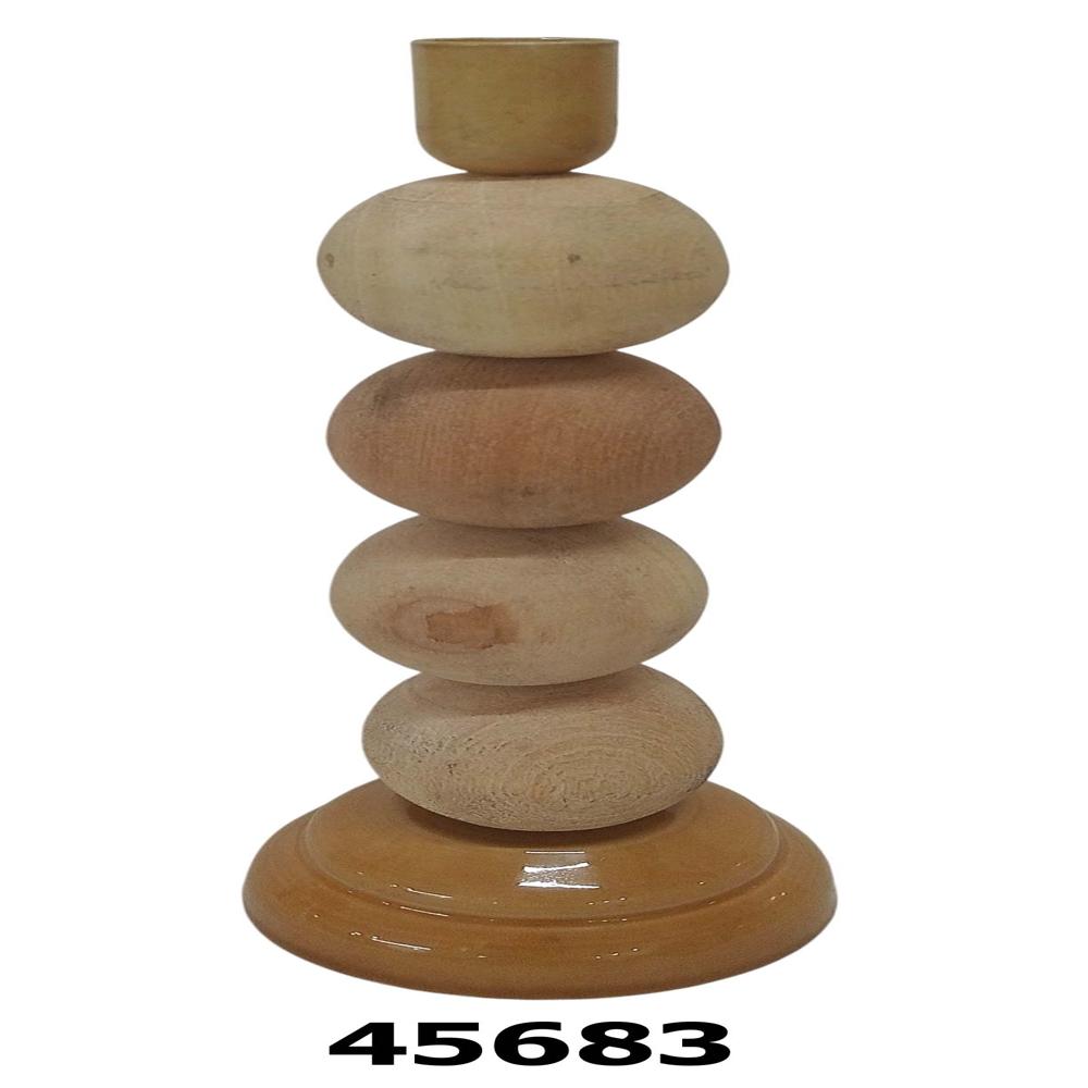 Wood candle stand holder