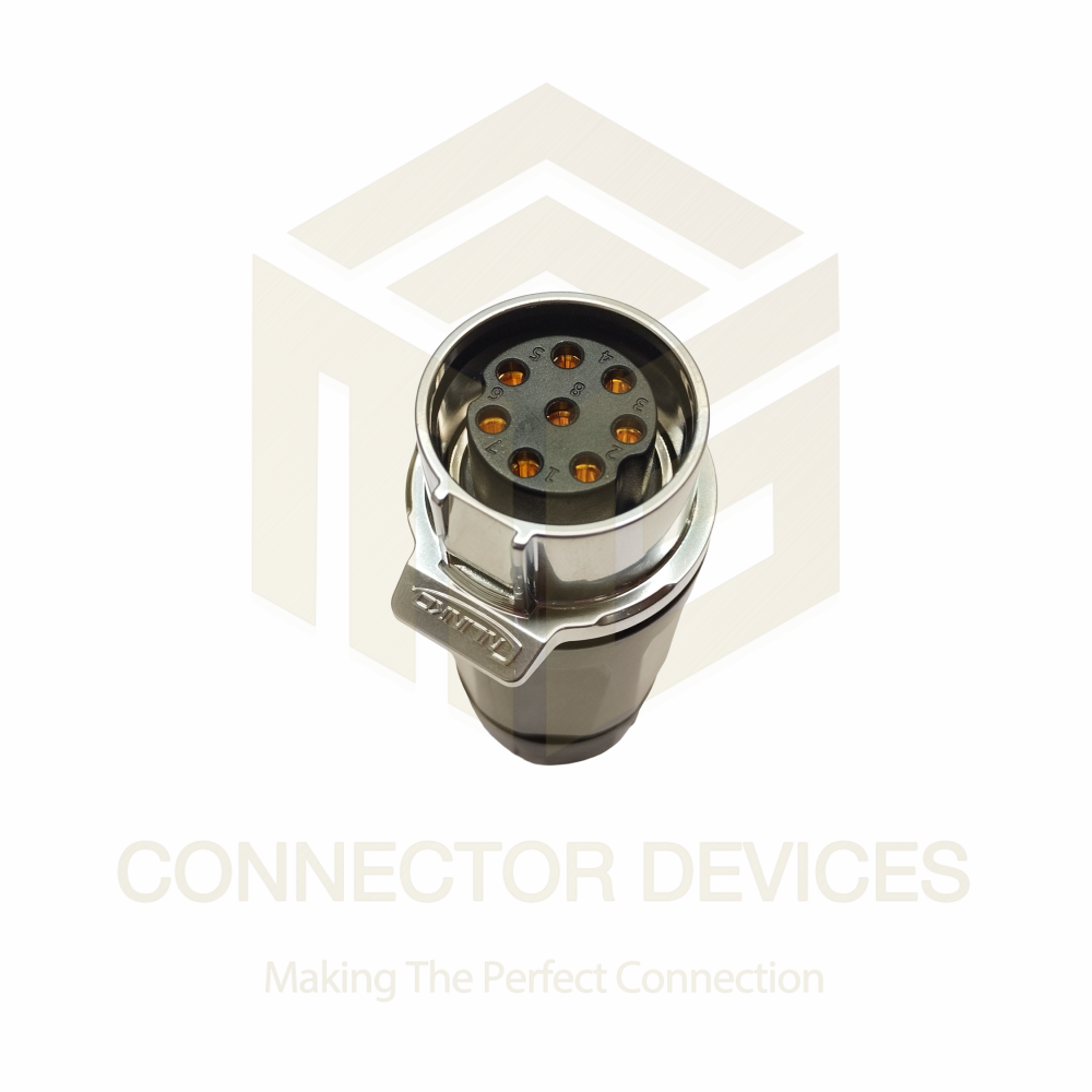 LP28 500V 35A 8Pin Female Inline IP67 Waterproof Power Connector Plastic+Metal Screw Terminal