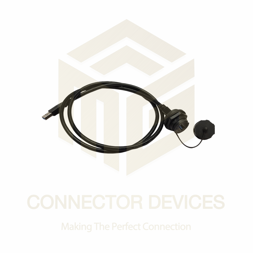 YU Series USB3.0 Female-Male IP67 Waterproof Data Connector 1M Cable