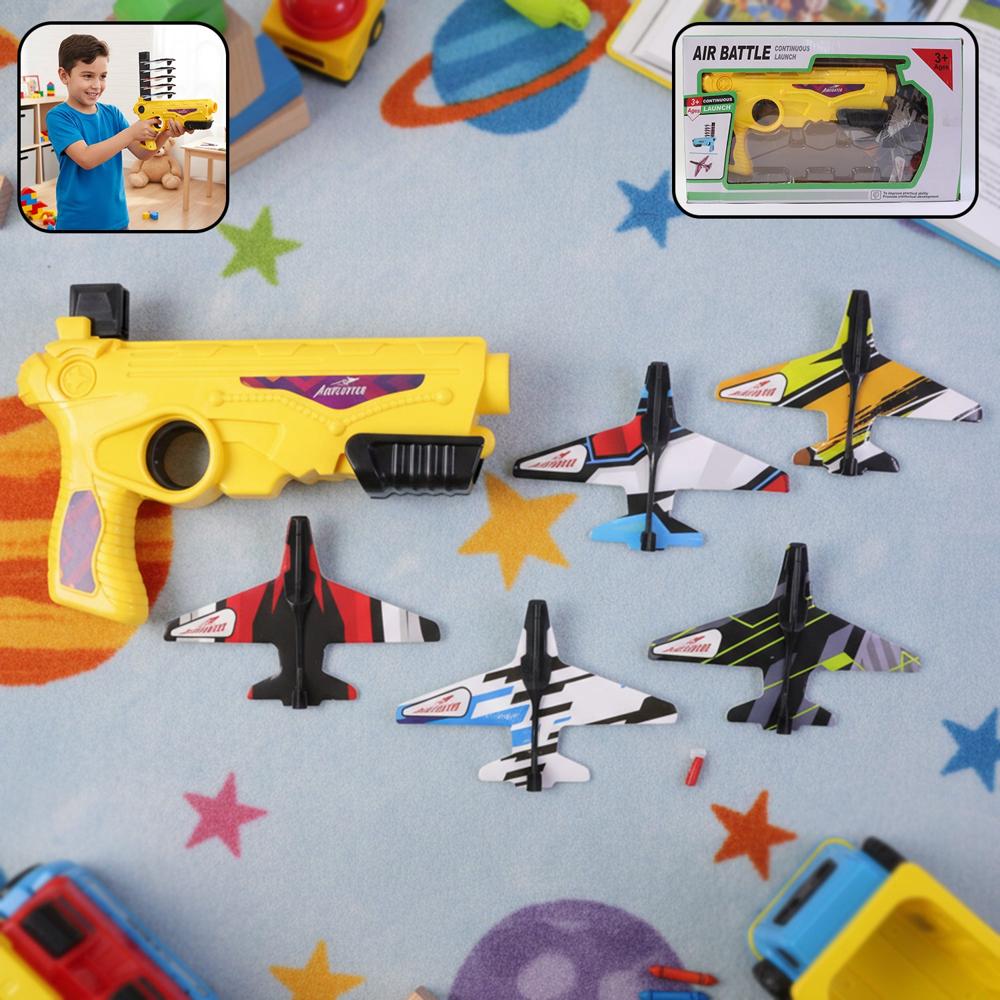 Air Battle Plane Launcher G-un Toy For Kids  Foam Glider Set (1 Set)