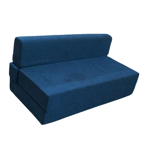 4 Feet Blue Foam Sofa Cum Bed