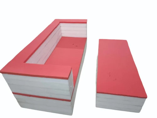 6 Feet Orange Foam Sofa Cum Bed