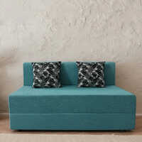 4 Feet Sky Blue Foam Sofa Cum Bed - Assembly: No Assembly Required