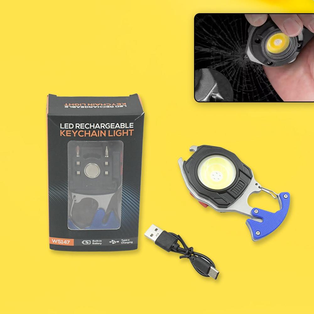 Keychain Led Flashlight Rechargeable Multi Function 6 Lighting Modes Pocket Key - Color: Mix