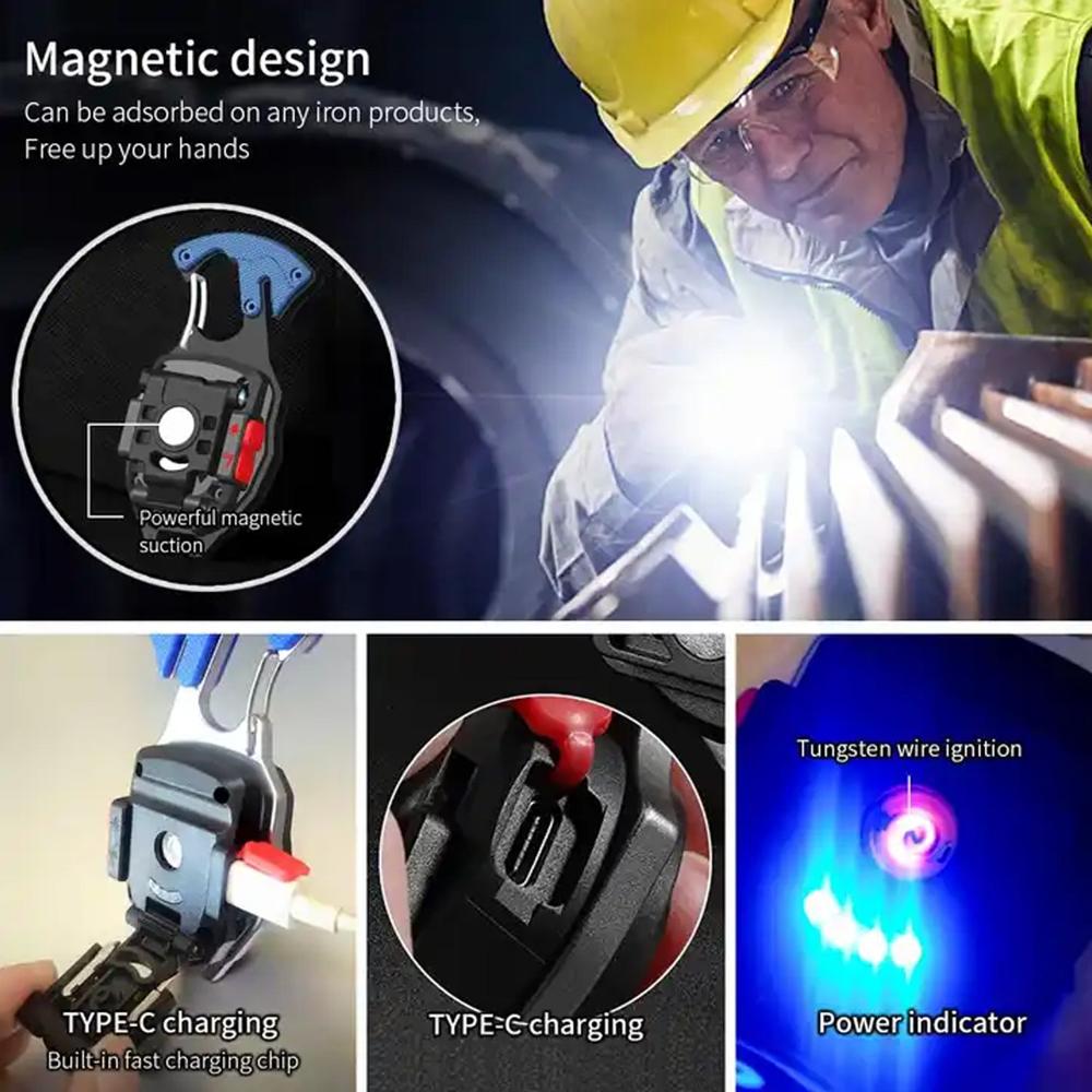 Keychain Led Flashlight Rechargeable Multi Function 6 Lighting Modes Pocket Key - Color: Mix
