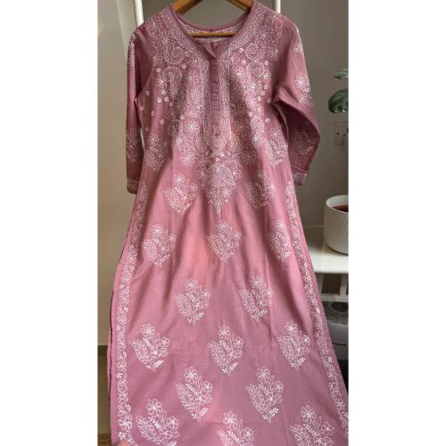 Mul Cotton Chikankari Kurti