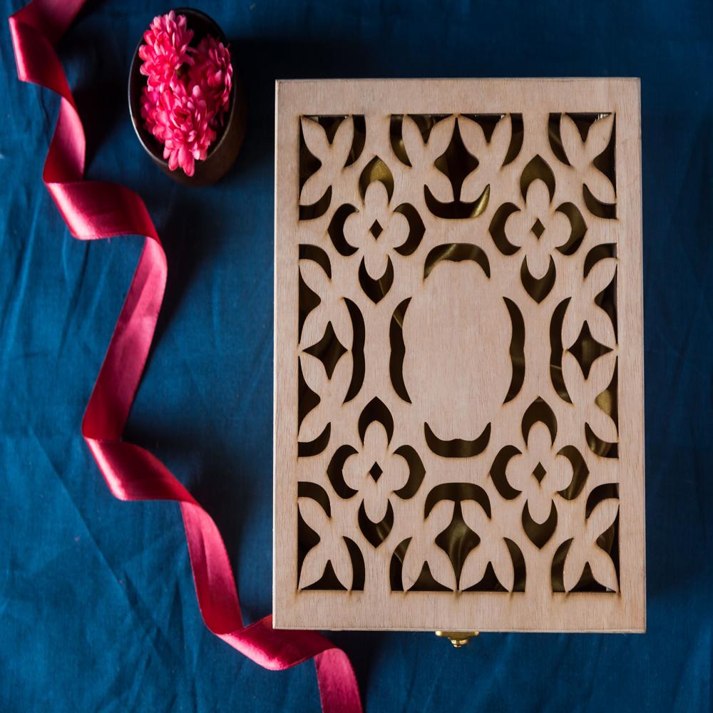 wooden carving mdf box