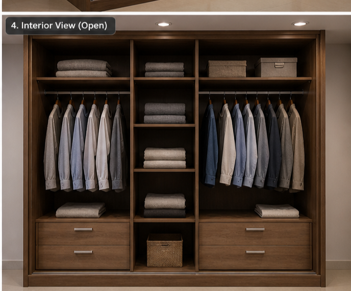 2 door Glass Wardrobe